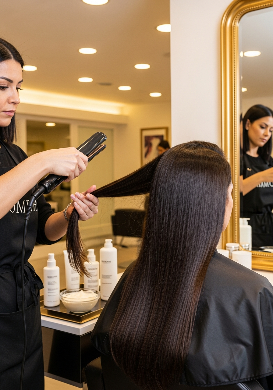 Hair treatment close-up
